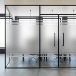 Projects frosted striped static cling window film opaque light filtering privacy glass sticker for office partitions and glass doors