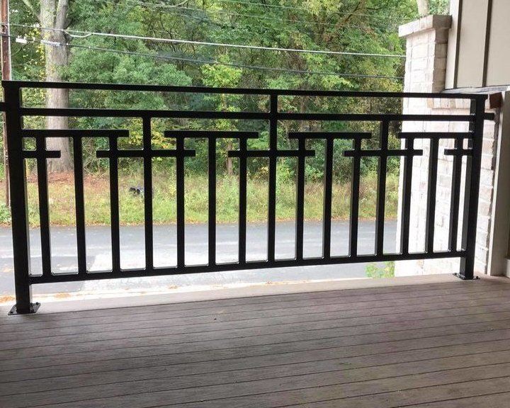 wrought iron stair railing #patio #railing #patiorailing